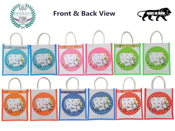 Jute Bags with Cow Calf Printed (8*10) - Image 2