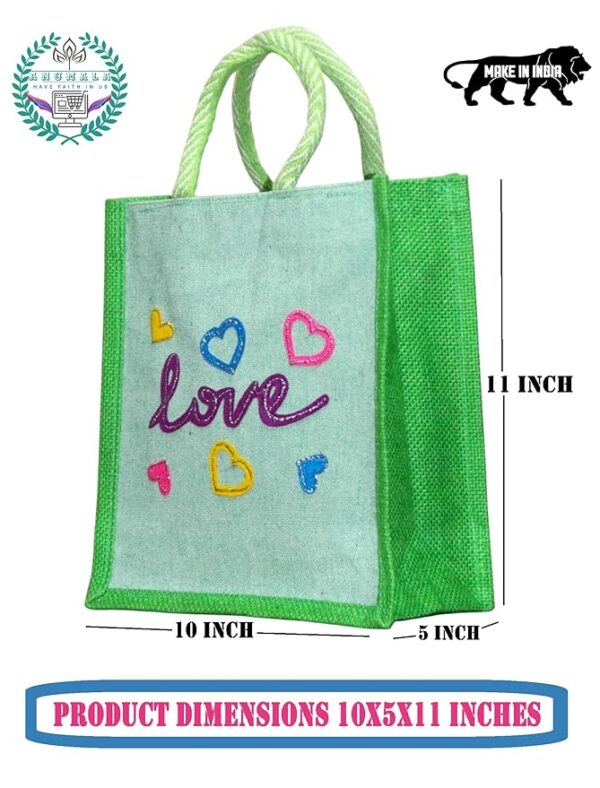 COLOR JUCO EMBODERY | Multicolor Jute & Canvas Embroidered Tote Bags (12*14) - Image 2