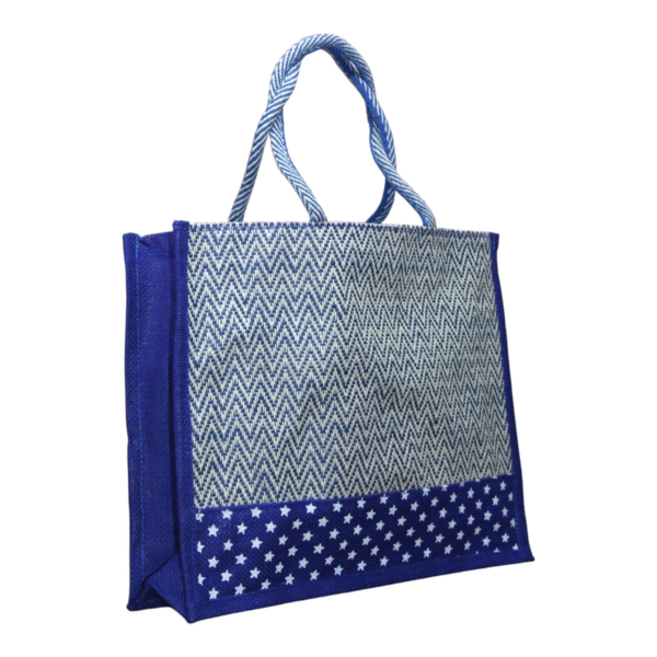 Multicolor V Stripe Cloth & Jute Bag (15*18) - Image 17