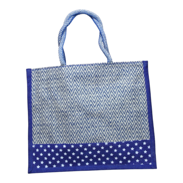 Multicolor V Stripe Cloth & Jute Bag (15*18) - Image 15