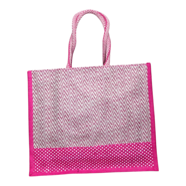 Multicolor V Stripe Cloth & Jute Bag (15*18) - Image 18