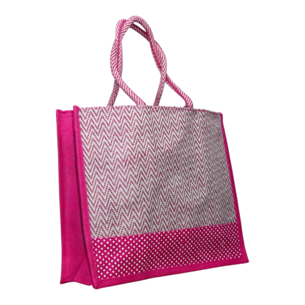 Multicolor V Stripe Cloth & Jute Bag (15*18) - Image 20