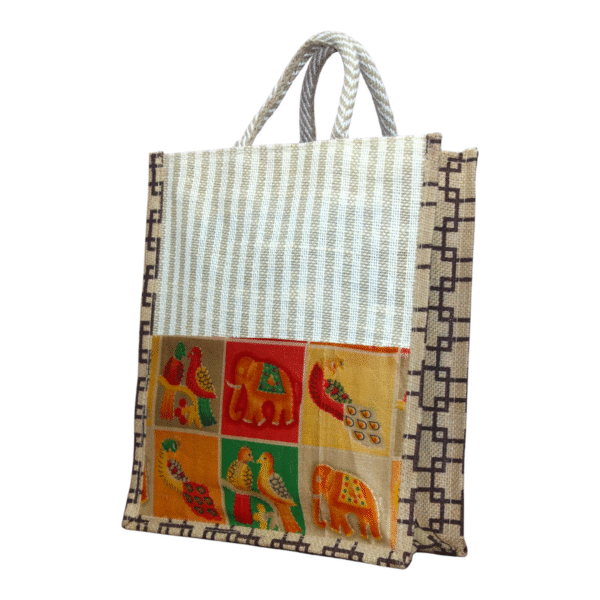 Handmade Kalamkari Jute Bag (10*11) - Image 23