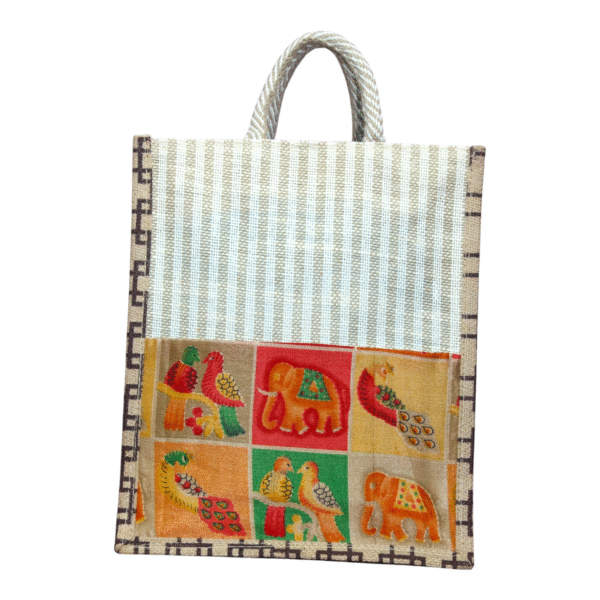 Handmade Kalamkari Jute Bag (10*11) - Image 21