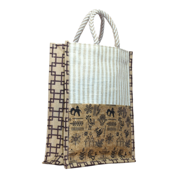 Handmade Kalamkari Jute Bag (10*11) - Image 19
