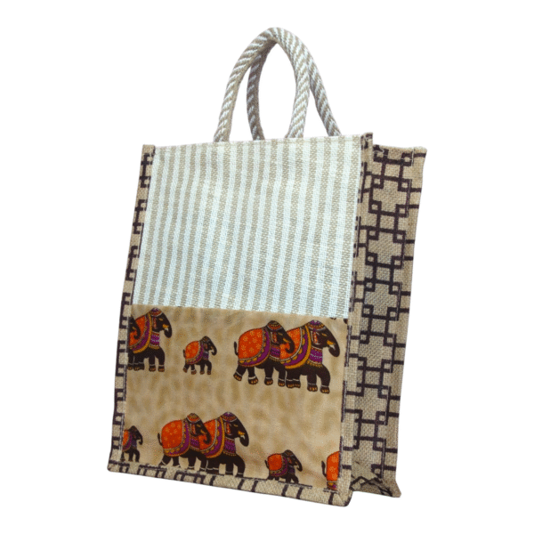 Handmade Kalamkari Jute Bag (10*11) - Image 17