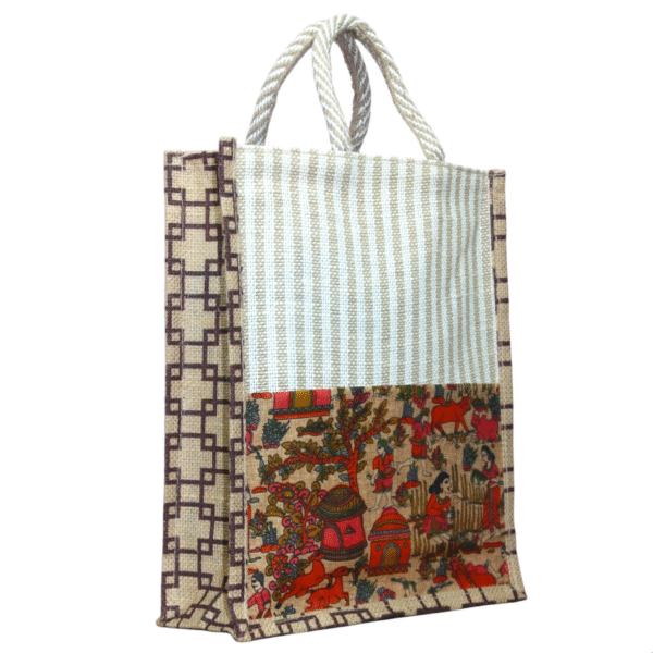 Handmade Kalamkari Jute Bag (10*11) - Image 14