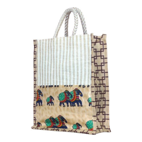 Handmade Kalamkari Jute Bag (10*11) - Image 9