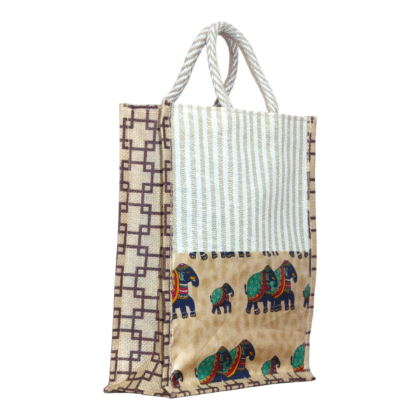 Handmade Kalamkari Jute Bag (10*11) - Image 8