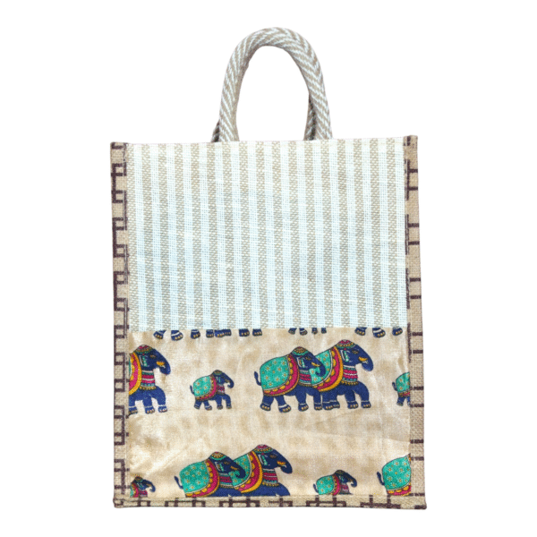 Handmade Kalamkari Jute Bag (10*11) - Image 2