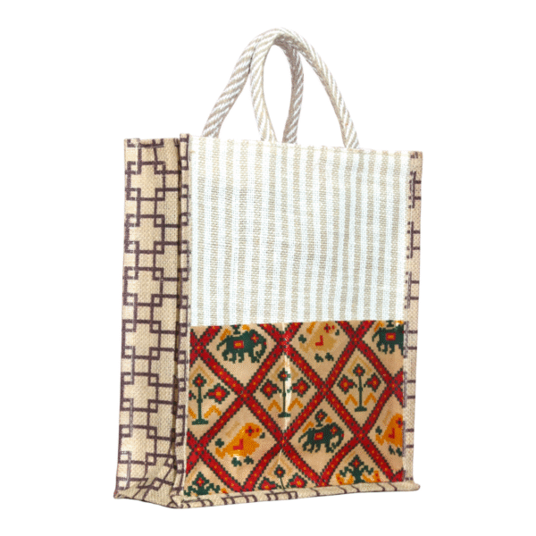 Handmade Kalamkari Jute Bag (10*11) - Image 5