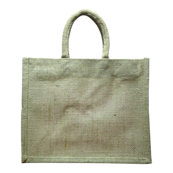 Natural Hamper Jute Bag with Transparent PVC - Image 3