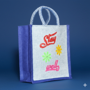 COLOR JUCO EMBODERY | Multicolor Jute & Canvas Embroidered Tote Bags (10*11)