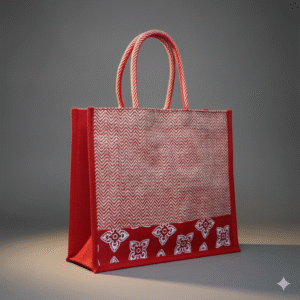 Multicolor V Stripe Cloth & Jute Bag|With Zipper and Design with Traditional Indian Touch for Travel,Return Gifts,Shopping, Multi Purpose.