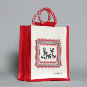 Canvas Jute Bags with Tribal Print for Daily use 10x11 inch